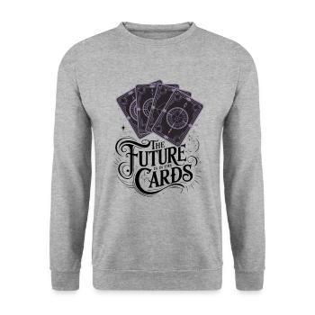 The Future Is In The Cards - Unisex Sweatshirt - salt & pepper - Front - Alina (178cm) & Michal (187cm)