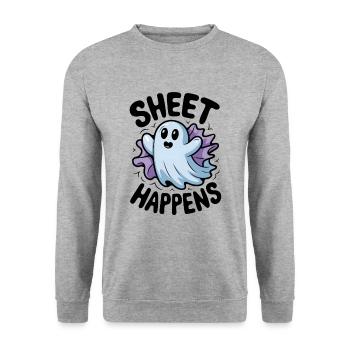 Sheet Happens - Unisex Sweatshirt - salt & pepper - Front - Alina (178cm) & Michal (187cm)