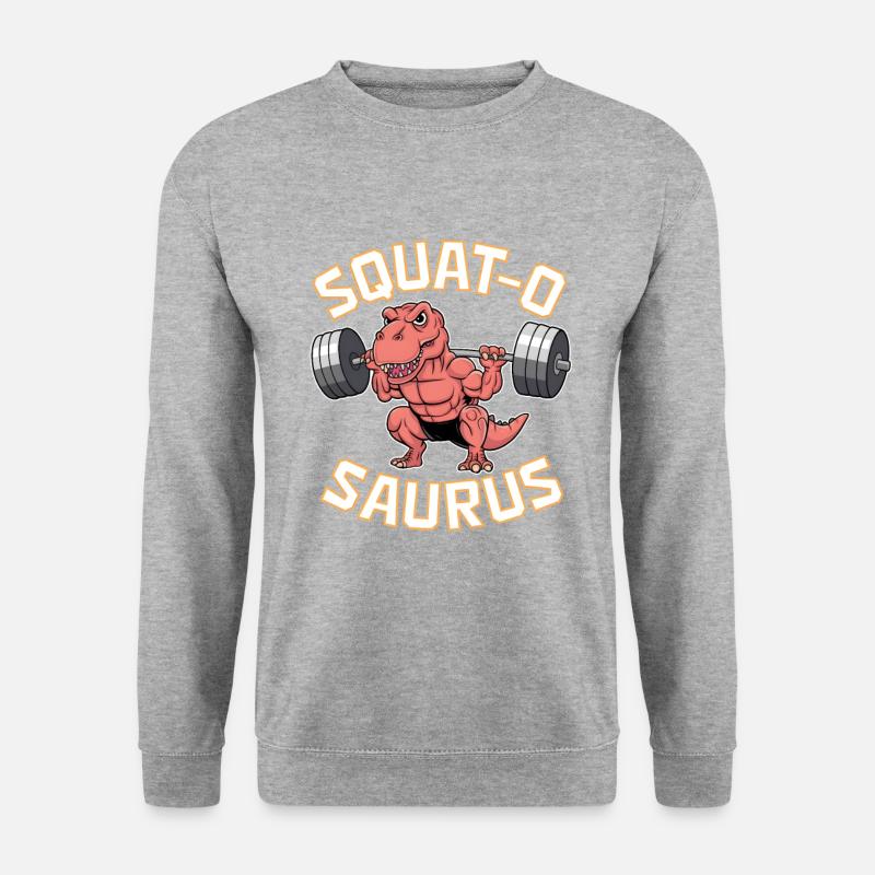 Squat-O Saurus - Unisex Pullover - Weißgrau meliert
