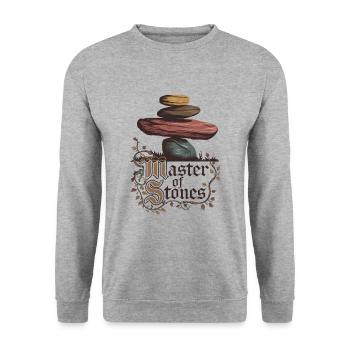Maître des pierres - Sweat-shirt Unisexe - gris chiné - Devant - Alina (178cm) & Michal (187cm)