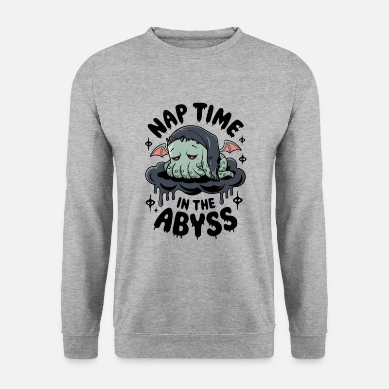 Nickerchen im Abgrund - Unisex Pullover - Weißgrau meliert