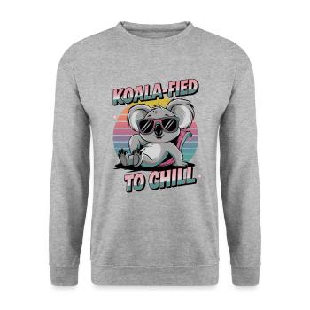 Koala-fied To Chill - Unisex Sweatshirt - salt & pepper - Front - Alina (178cm) & Michal (187cm)