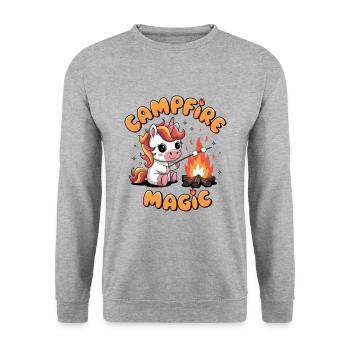 Campfire Magic - Unisex Sweatshirt - salt & pepper - Front - Alina (178cm) & Michal (187cm)