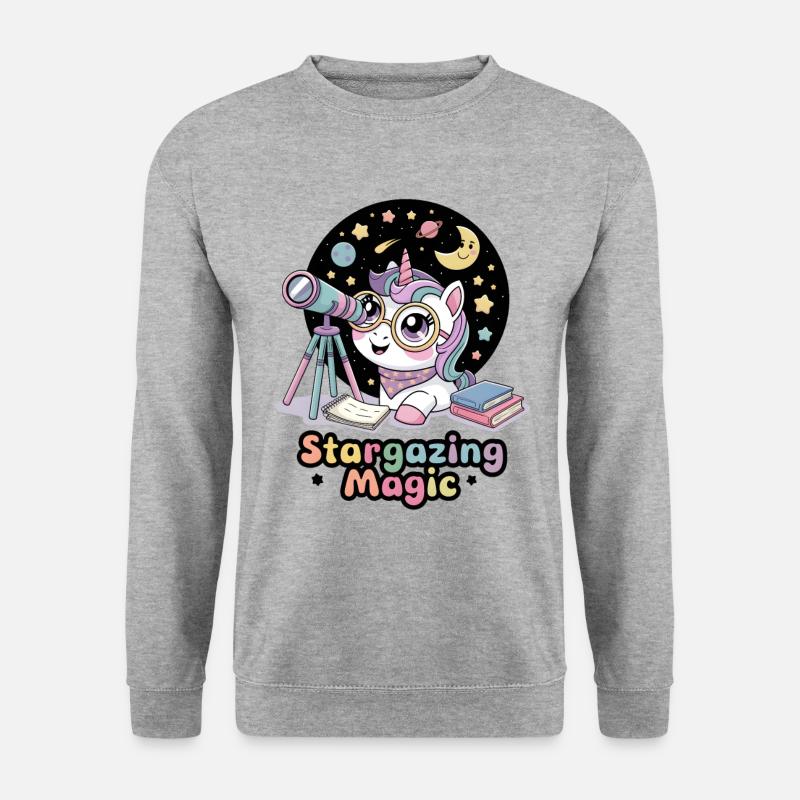Magie der Sternenbeobachtung - Unisex Pullover - Weißgrau meliert