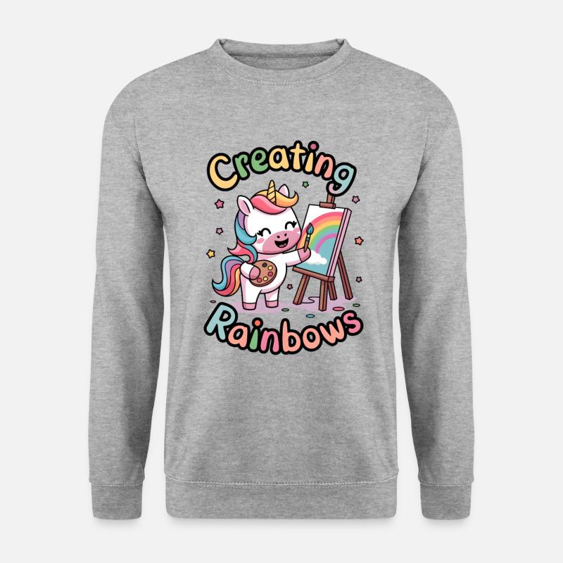 Erstellen von Regenbögen - Unisex Pullover - Weißgrau meliert