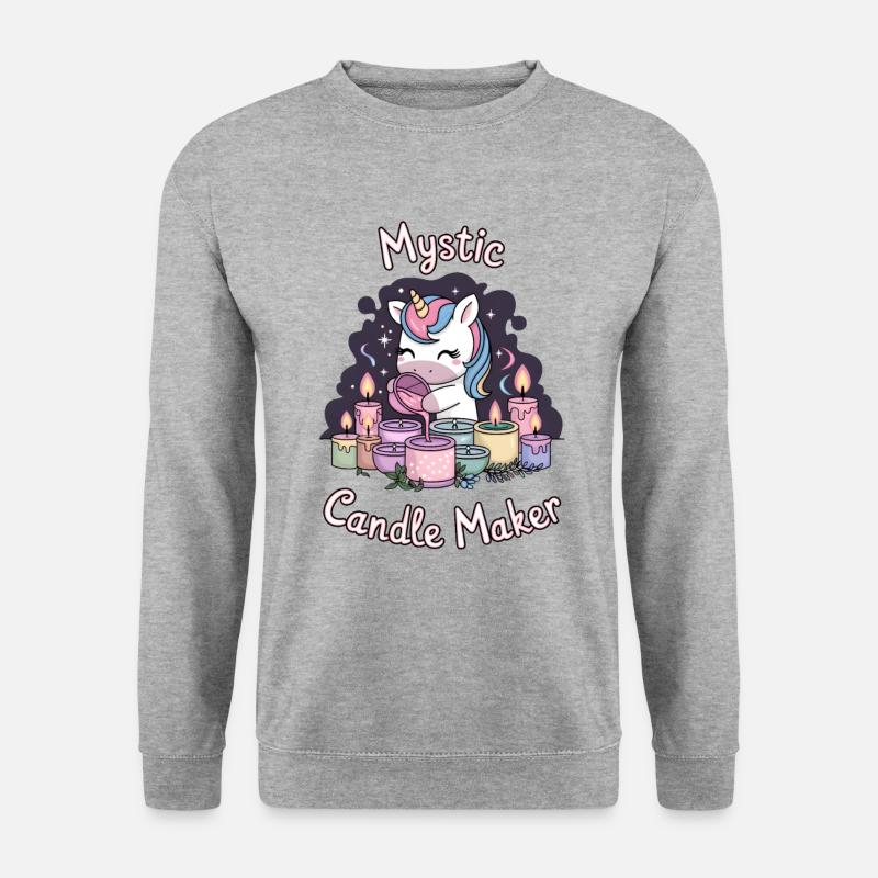 Mystischer Kerzenhersteller. - Unisex Pullover - Weißgrau meliert