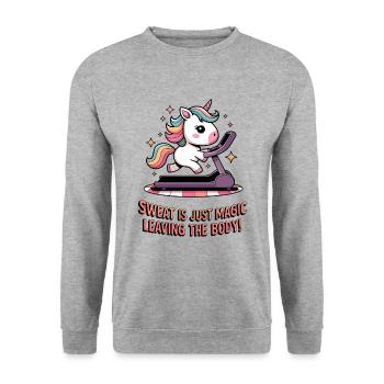 Sweat Is Just Magic Leaving The Body! - Unisex Sweatshirt - salt & pepper - Front - Alina (178cm) & Michal (187cm)