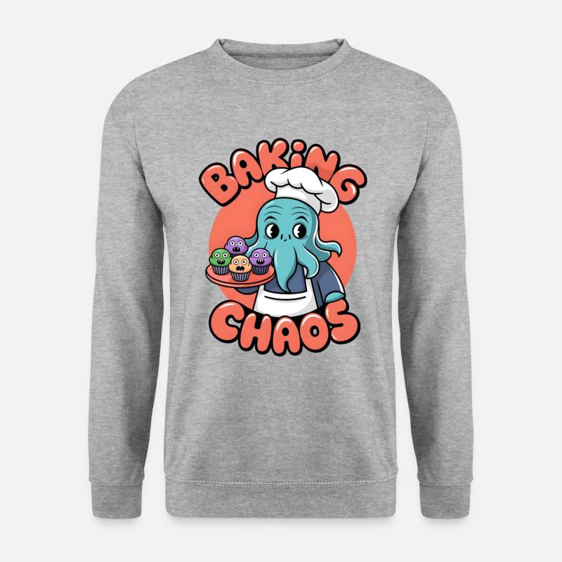 Chaos beim Backen - Unisex Pullover - Weißgrau meliert