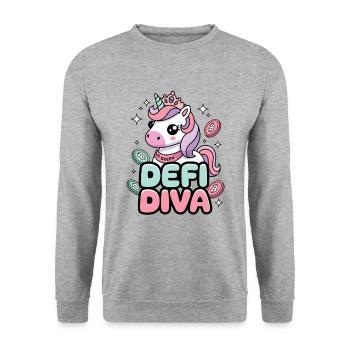Defi Diva - Unisex Sweatshirt - salt & pepper - Front - Alina (178cm) & Michal (187cm)
