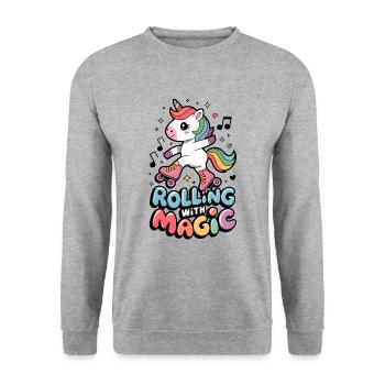 Rolling With Magic - Unisex Sweatshirt - salt & pepper - Front - Alina (178cm) & Michal (187cm)