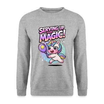 Serving Up Some Magic! - Unisex Sweatshirt - salt & pepper - Front - Alina (178cm) & Michal (187cm)