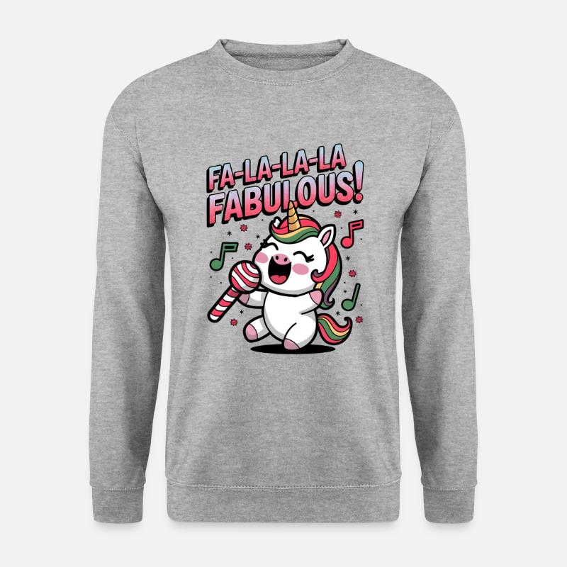 Fa-la-la-la Fabelhaft! - Unisex Pullover - Weißgrau meliert