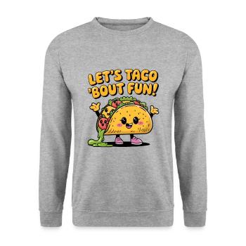 Let's Taco 'Bout Fun! - Unisex Sweatshirt - salt & pepper - Front - Alina (178cm) & Michal (187cm)