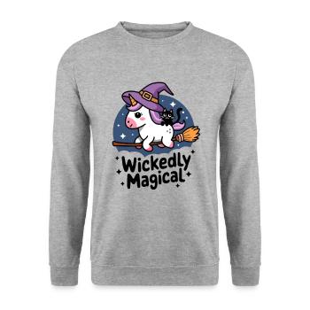 Méchamment magique - Sweat-shirt Unisexe - gris chiné - Devant - Alina (178cm) & Michal (187cm)