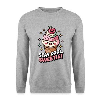 Stay Cool, Sweetie! - Unisex Sweatshirt - salt & pepper - Front - Alina (178cm) & Michal (187cm)
