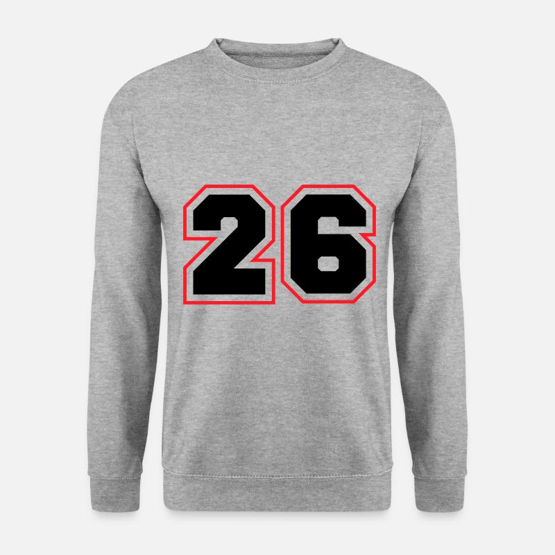 26 Zahl symbol - Unisex Pullover - Weißgrau meliert