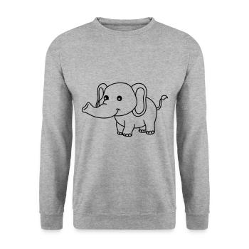Elephant Comic - Unisex Sweatshirt - salt & pepper - Front - Alina (178cm) & Michal (187cm)