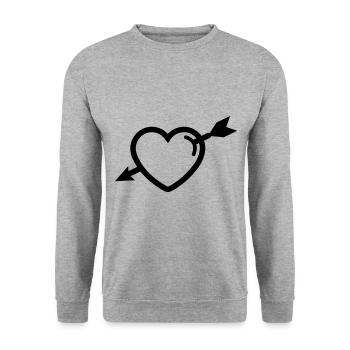 Flèche du symbole du cœur - Sweat-shirt Unisexe - gris chiné - Devant - Alina (178cm) & Michal (187cm)
