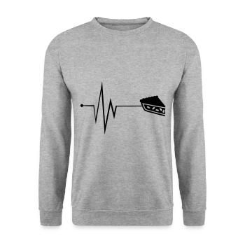 Apfelkuchen Puls - Unisex Pullover - Weißgrau meliert - Vorne - Alina (178cm) & Michal (187cm)