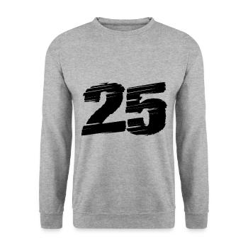 25 Number jersey - Unisex Sweatshirt - salt & pepper - Front - Alina (178cm) & Michal (187cm)