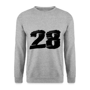 28 Number jersey - Unisex Sweatshirt - salt & pepper - Front - Alina (178cm) & Michal (187cm)