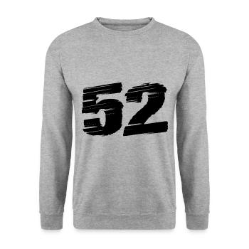 52 Maillot numéro - Sweat-shirt Unisexe - gris chiné - Devant - Alina (178cm) & Michal (187cm)