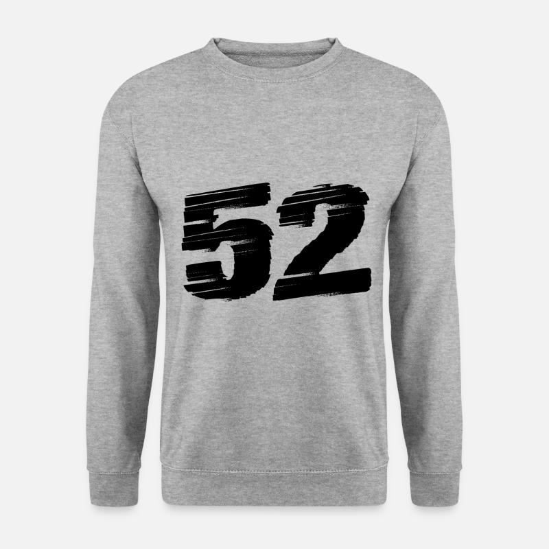 52 Zahl Trikot - Unisex Pullover - Weißgrau meliert