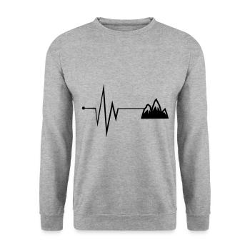 Mountains Pulse Nature - Unisex Sweatshirt - salt & pepper - Front - Alina (178cm) & Michal (187cm)