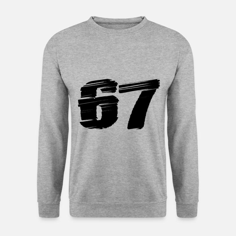 67 Zahl Trikot - Unisex Pullover - Weißgrau meliert