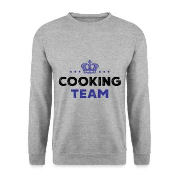 Cooking Team - Unisex Pullover - Weißgrau meliert - Vorne - Alina (178cm) & Michal (187cm)