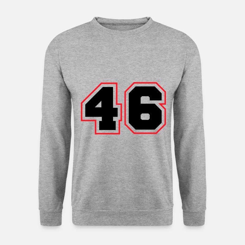 46 Zahl symbol - Unisex Pullover - Weißgrau meliert