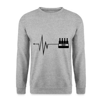 Beer bottle crate puls - Unisex Sweatshirt - salt & pepper - Front - Alina (178cm) & Michal (187cm)