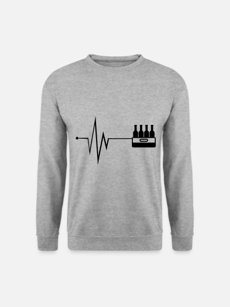 Bierflasche Kiste puls - Unisex Pullover - Weißgrau meliert