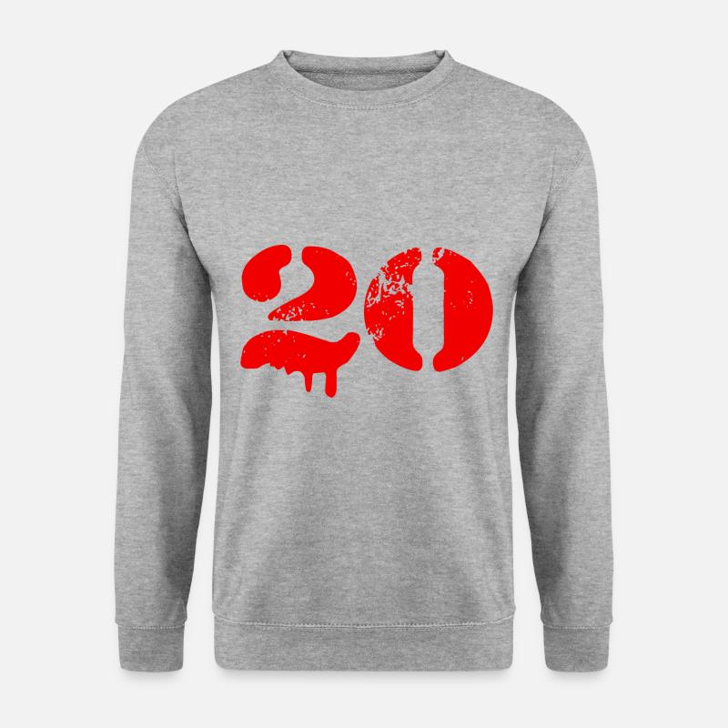 20 Zahl Symbol - Unisex Pullover - Weißgrau meliert
