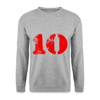 Symbole de 10 chiffres - Sweat-shirt Unisexe - gris chiné - Devant - Alina (178cm) & Michal (187cm)