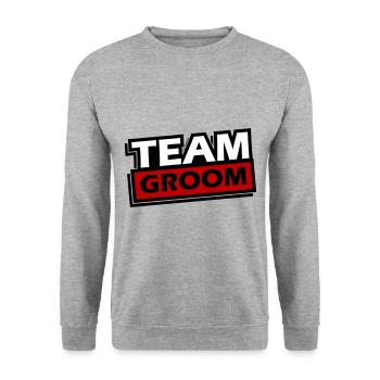 Team Groom Wedding Saying - Unisex Sweatshirt - salt & pepper - Front - Alina (178cm) & Michal (187cm)