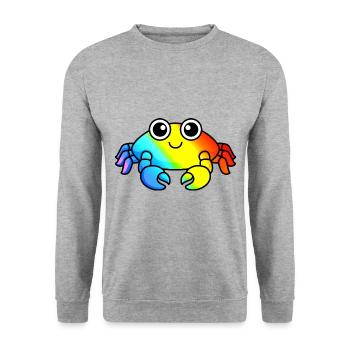 Krabbe Comic Tier - Unisex Pullover - Weißgrau meliert - Vorne - Alina (178cm) & Michal (187cm)