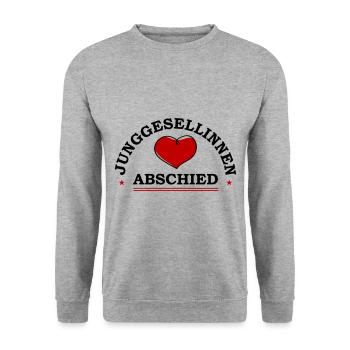 Junggesellinnen Abschied Jga - Unisex Pullover - Weißgrau meliert - Vorne - Alina (178cm) & Michal (187cm)