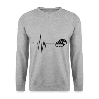 Sushi Puls Silhouette - Unisex Pullover - Weißgrau meliert - Vorne - Alina (178cm) & Michal (187cm)