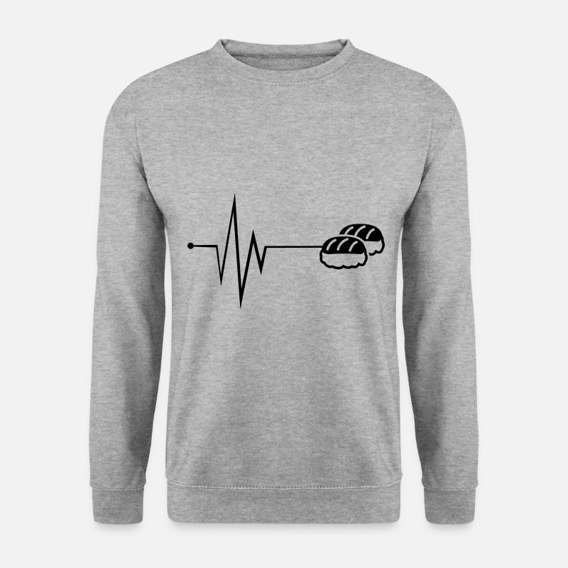 Sushi Puls Silhouette - Unisex Pullover - Weißgrau meliert
