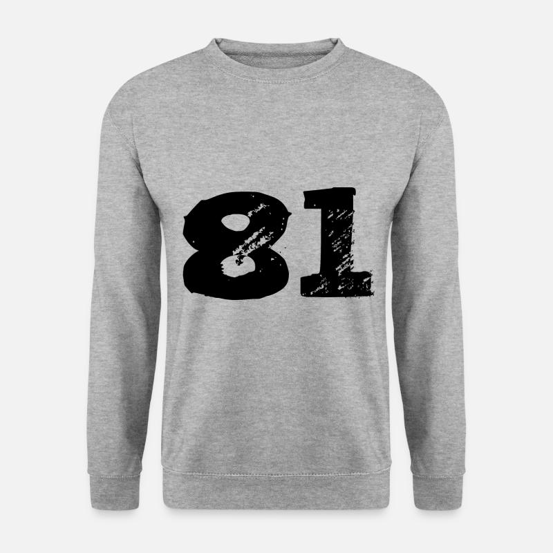 81 Zahl Trikot - Unisex Pullover - Weißgrau meliert