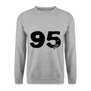 95 Number jersey - Unisex Sweatshirt - salt & pepper - Front - Alina (178cm) & Michal (187cm)