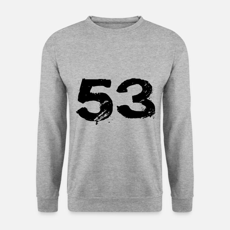 53 Zahl Trikot - Unisex Pullover - Weißgrau meliert