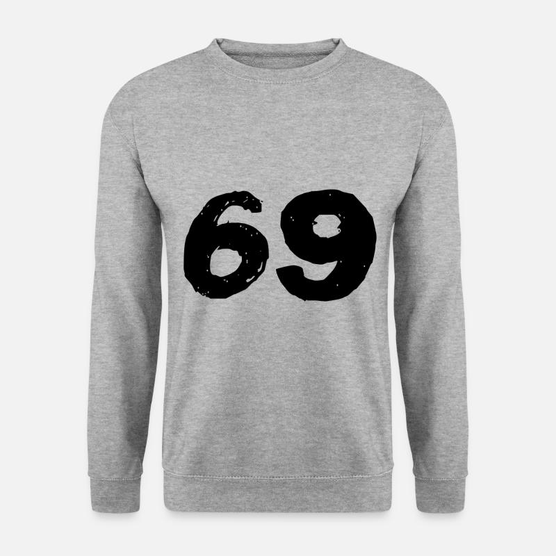 69 Zahl Trikot - Unisex Pullover - Weißgrau meliert