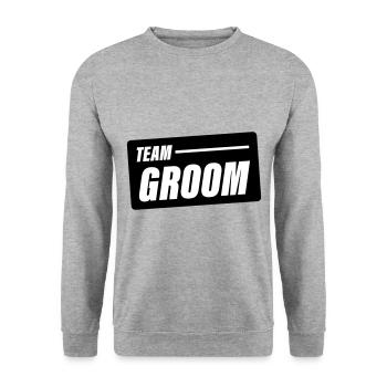 Team Groom Wedding Saying - Unisex Sweatshirt - salt & pepper - Front - Alina (178cm) & Michal (187cm)