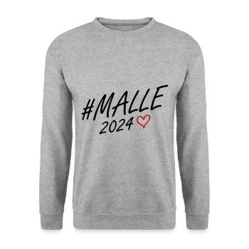 Malle 2024 Herz Reise - Unisex Pullover - Weißgrau meliert - Vorne - Alina (178cm) & Michal (187cm)