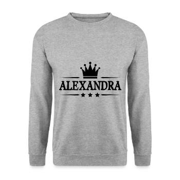 Alexandra - Unisex Pullover - Weißgrau meliert - Vorne - Alina (178cm) & Michal (187cm)