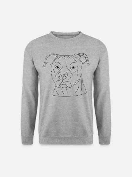 American Staffordshire Terrier - Unisex Pullover - Weißgrau meliert
