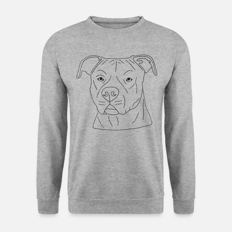 American Staffordshire Terrier - Unisex Pullover - Weißgrau meliert