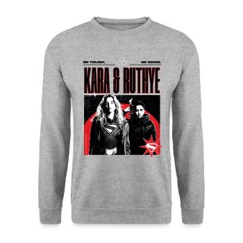 Supergirl Movie Be Tough Be Good Kara Et Ruthye - Sweat-shirt Unisexe - gris chiné - Devant - Alina (178cm) & Michal (187cm)